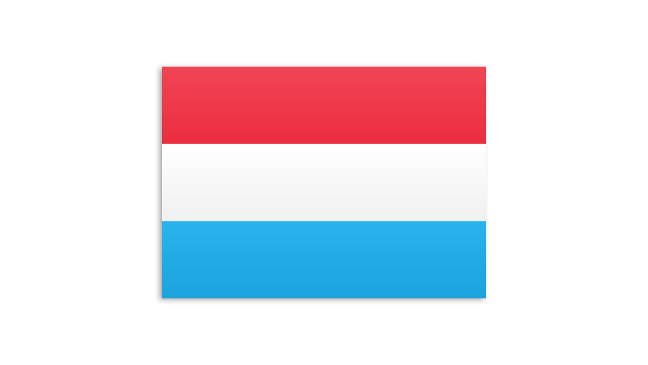Flat Luxembourg flag on a white background