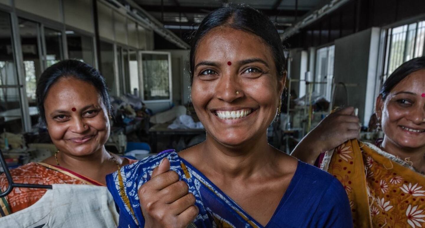 Three ladies smiling