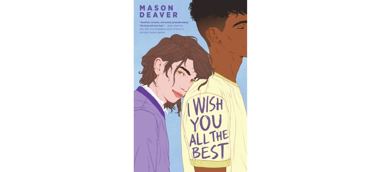 Blue book cover featuring too male figures with the text, I wish you all the best