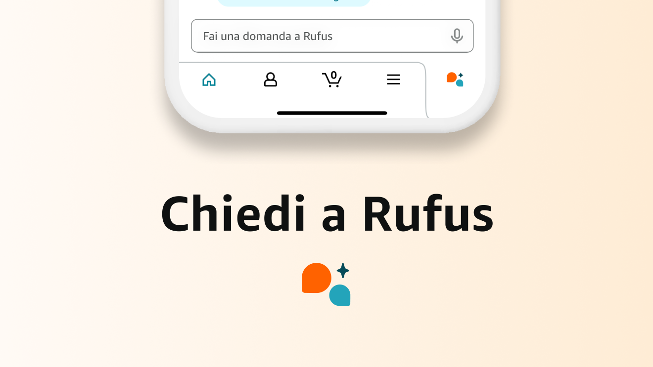 Telefono con l'assistente virtuale rufus di amazon