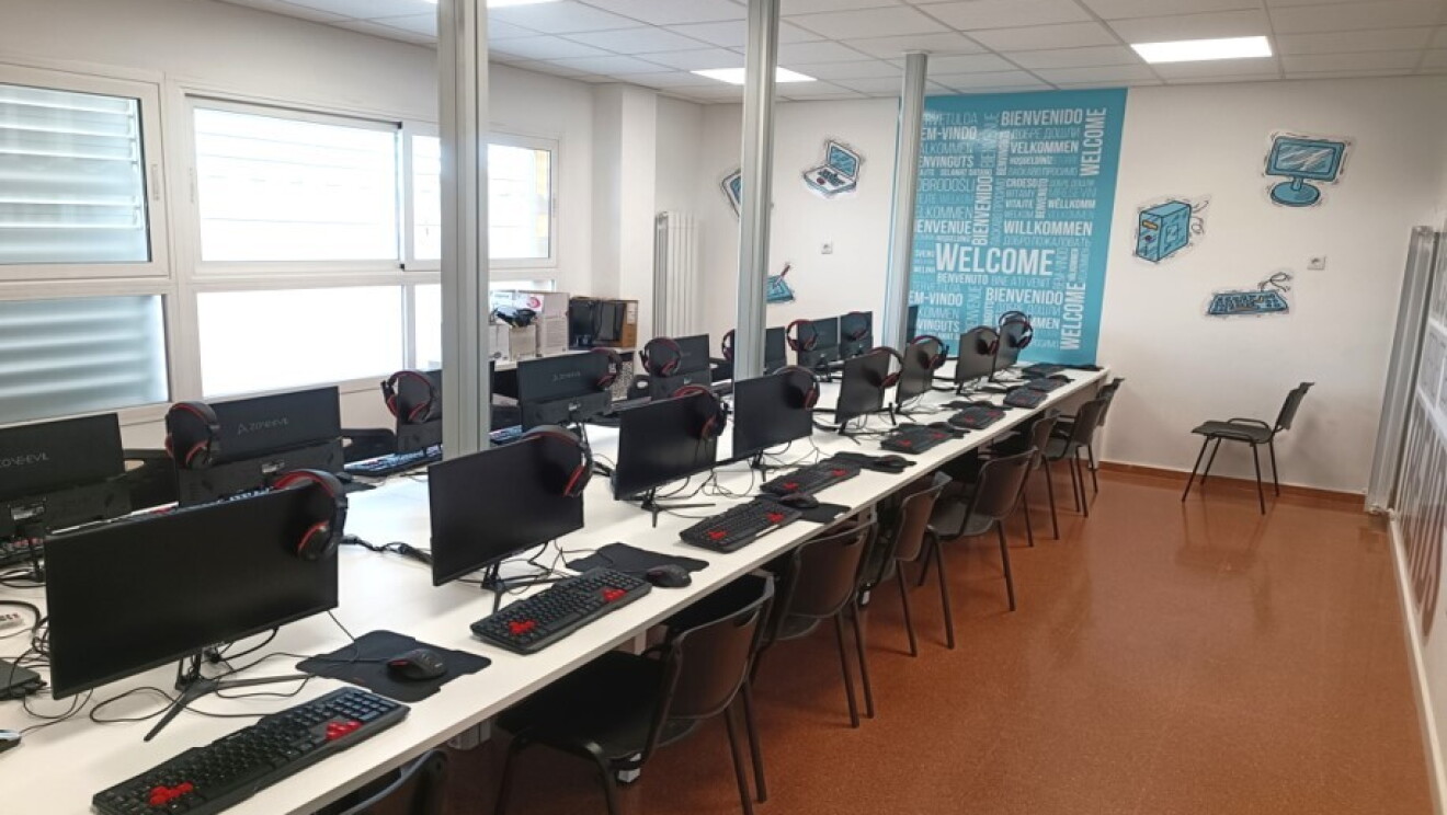 Aula de informática.