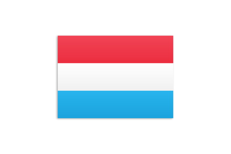 Flat Luxembourg flag on a white background