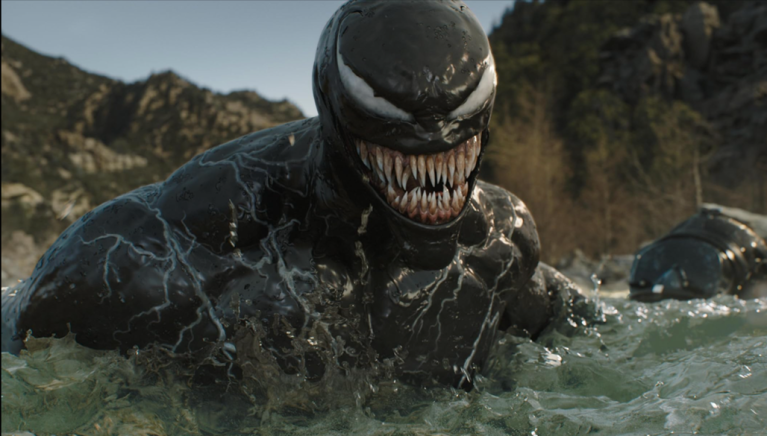 The symbiote venom submerged in water in Venom:The Last Dance