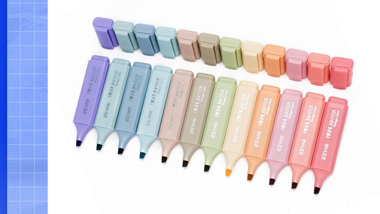 Image of multi-colored thick highlighters.