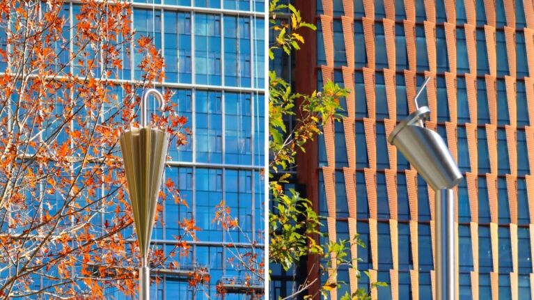 An image of an art installation at Amazon's second headquarters in Arlington, Virginia.