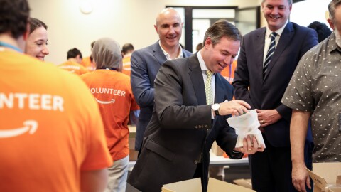 His Royal Highness the Crown Prince of Luxembourg at our European HQ volunteering