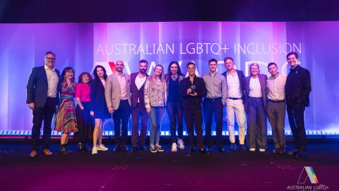Amazonians accepting AWEI Gold Award 