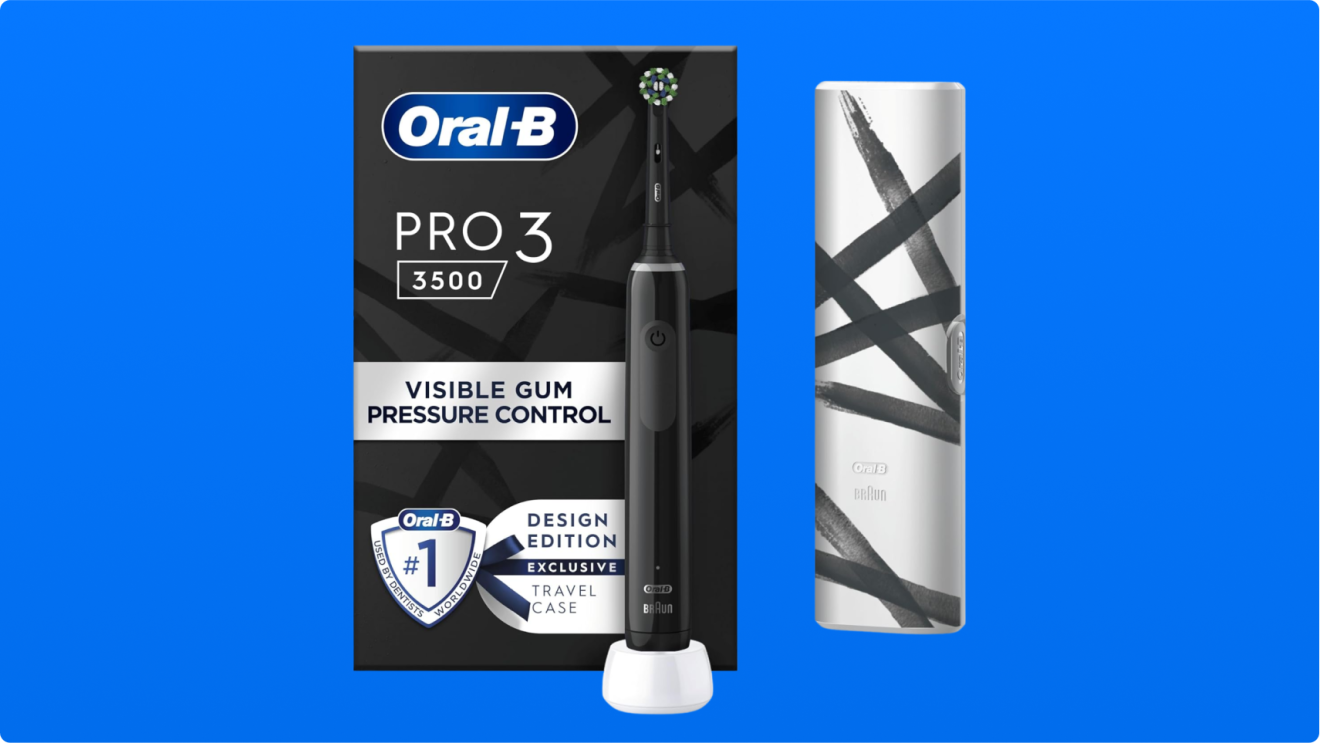 Oral-B Pro 3 3500 electric toothbrush with visible gum pressure control
