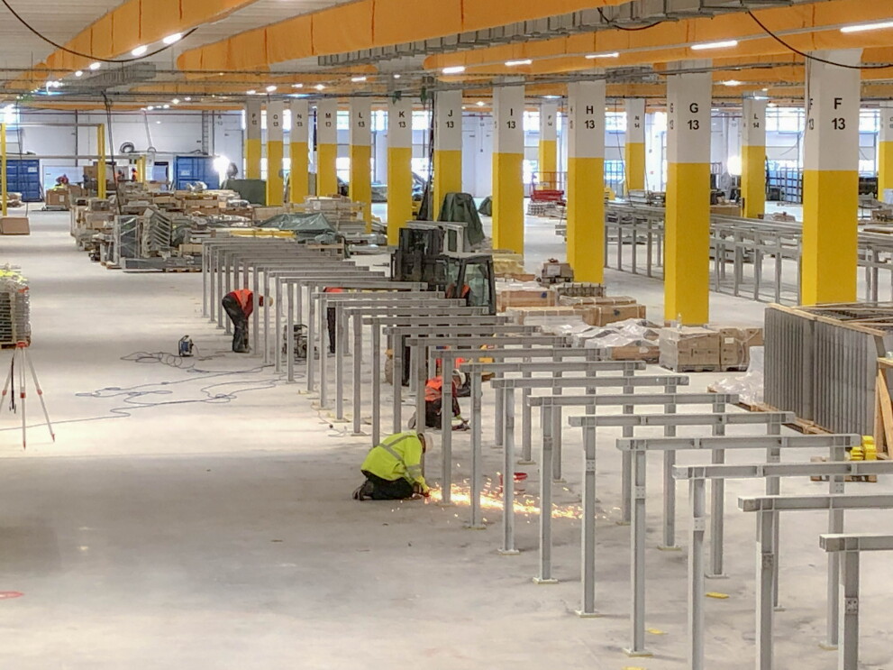 Achim im Bau - Halle mit Bauarbeitern