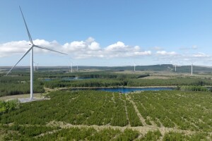 Wind turbines in Connemara, Ireland.