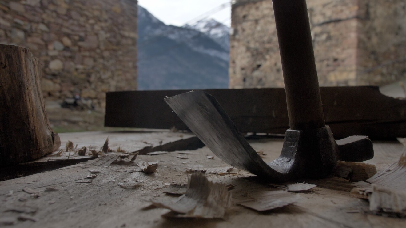 Andreu Carulla en Gistaín preparando el proyecto Diseñando la repoblación.