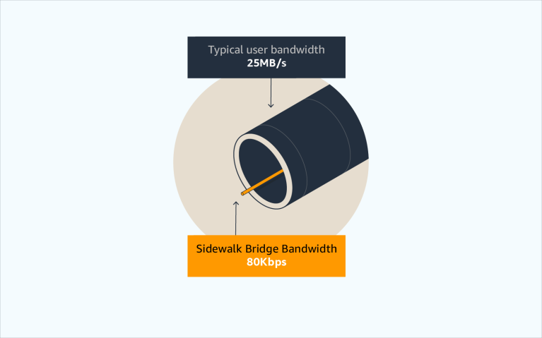 An illustration of Amazon Sidewalk's total monthly data.
