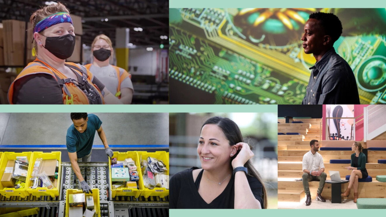 Career Day collage of various Amazon employees