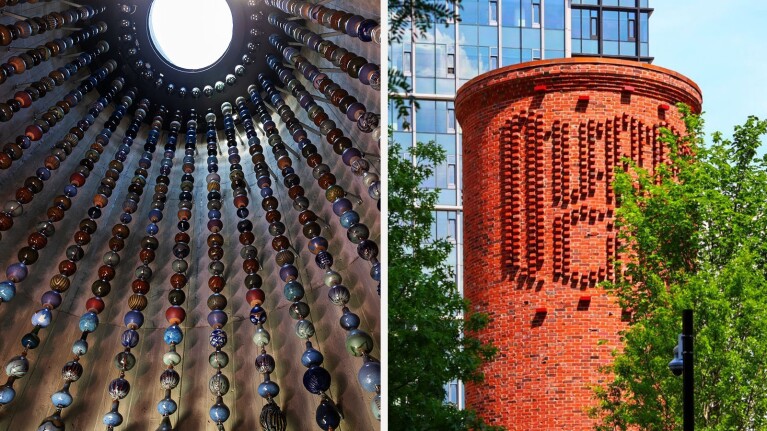 An image of Queen City public art at Amazon's second headquarters.