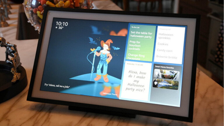 Dorinda from the Real Housewives of New York City shows off her decorations with Amazon devices.