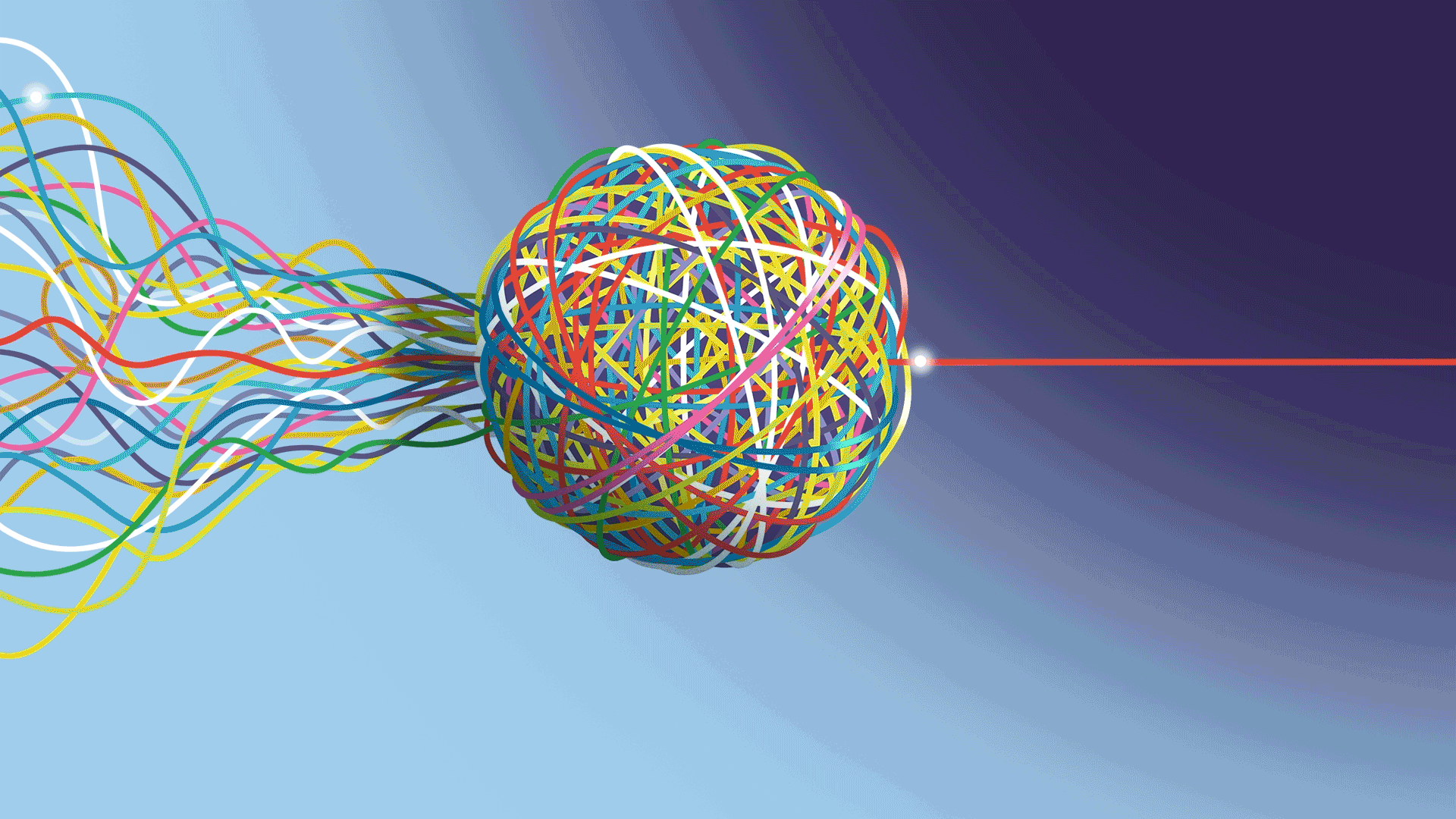 A ball of yarn unraveling