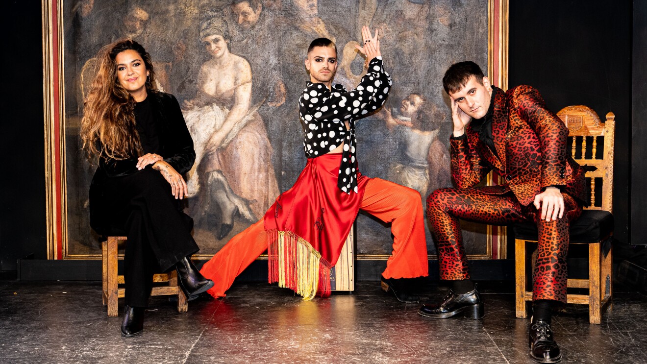 Rubén Heras, Alba Molina and Palomo Spain project Flamenco Queer group photo