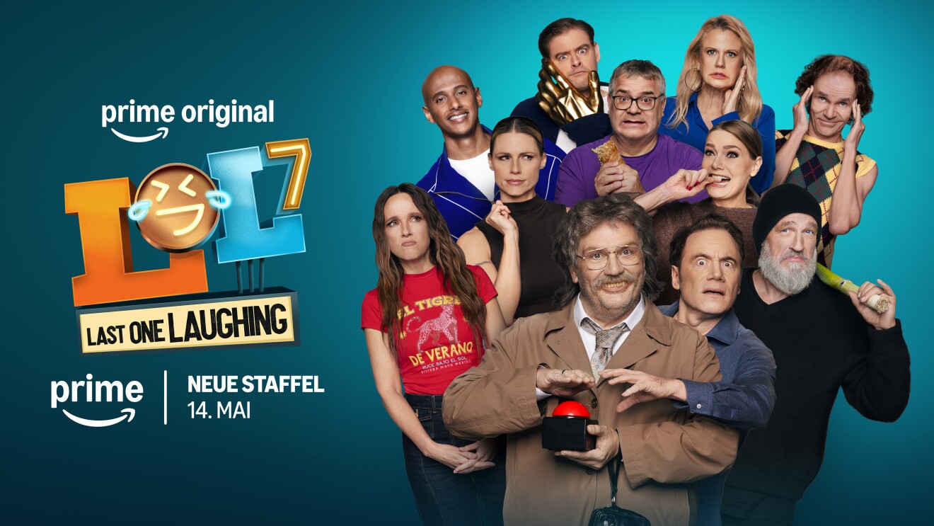 Cast members of LOL Last One Laughing posing together for the new season premiering May 14 on Prime Video