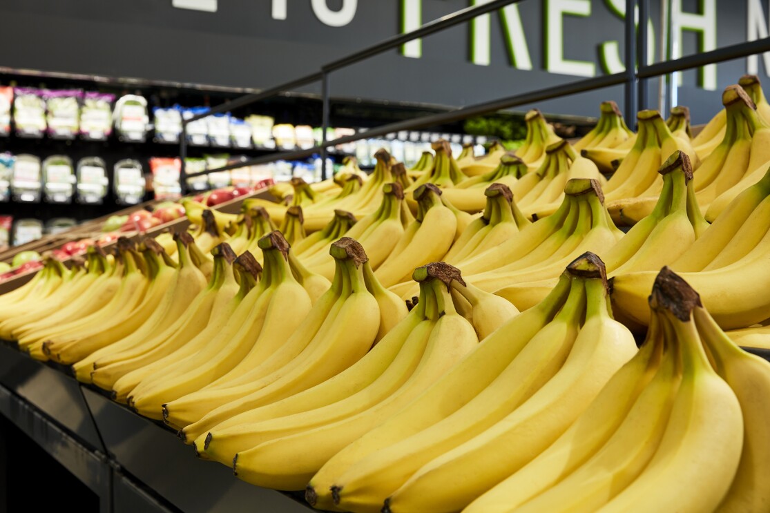 Food inside an Amazon Fresh grocery store in Woodland Hills, California. 