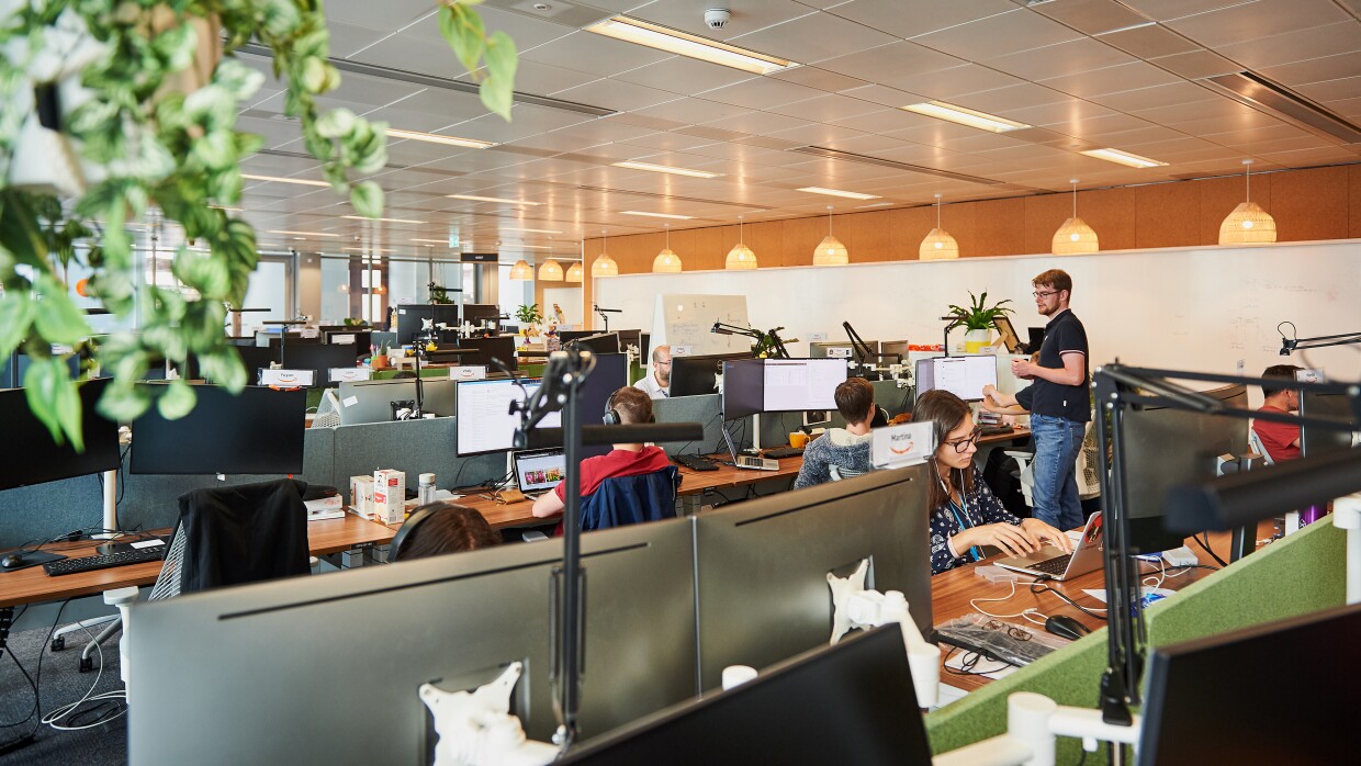 amazon teams working in the office
