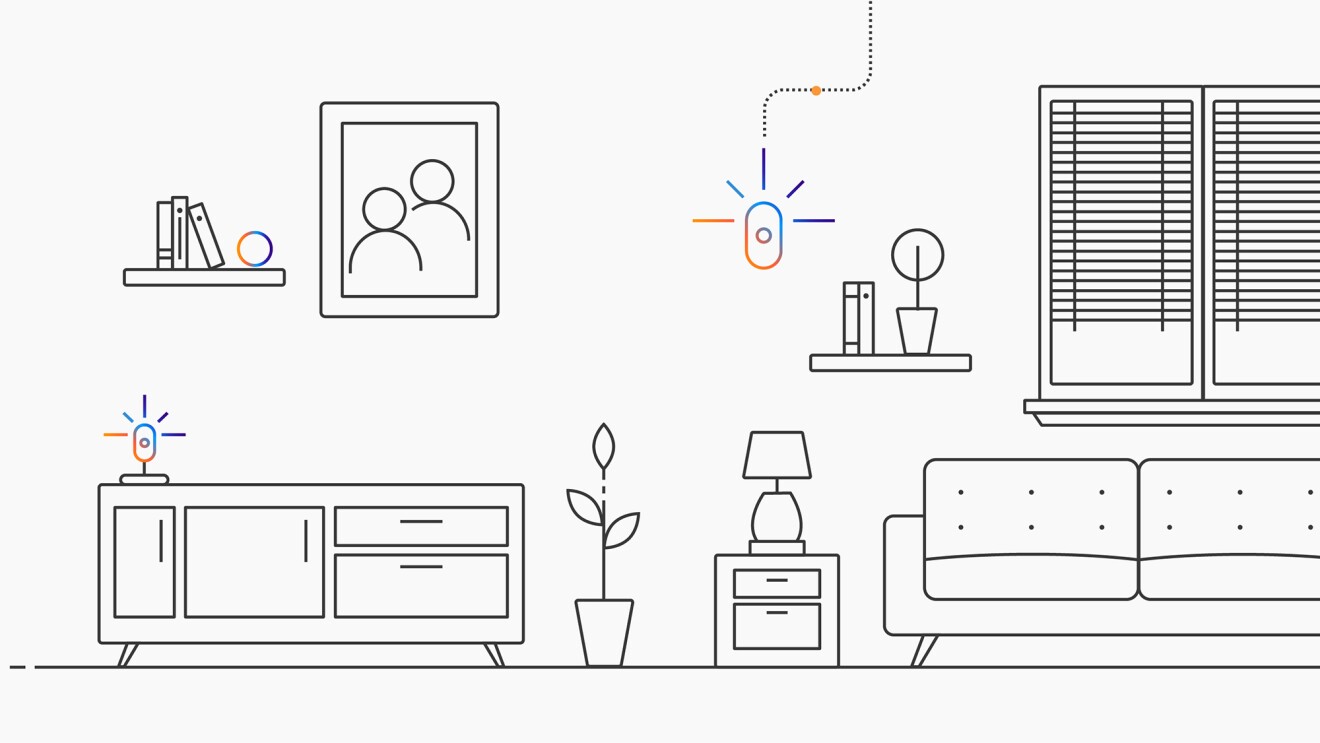 Image from AWS re:Invent, showing illustrations of cloud computing themes