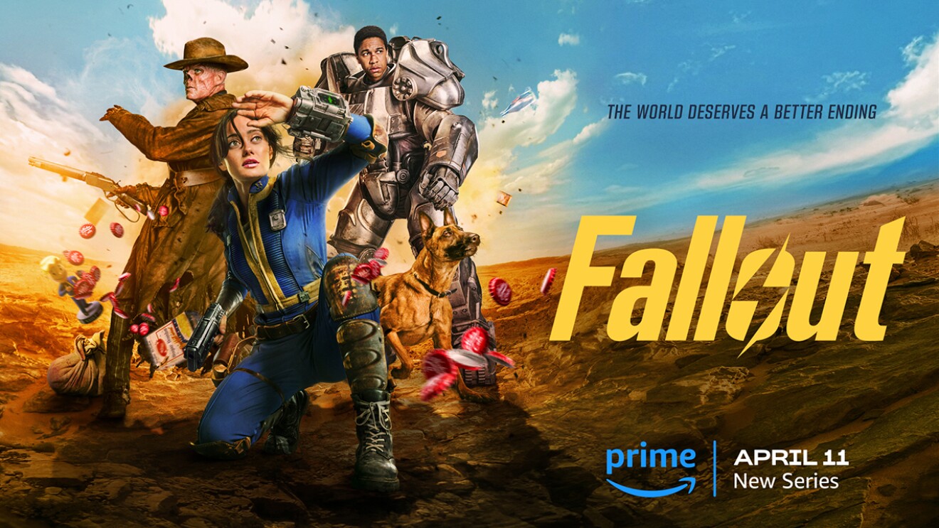 Fallout on Prime Video starring Ella Purnell, Walton Goggins, Aaron Moten, Moisés Arias,