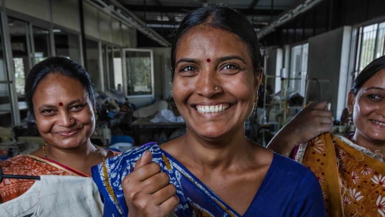 Three ladies smiling