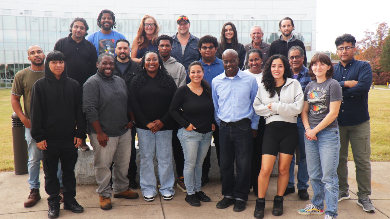 Fusion Splicing and I2PA at Germanna College: diverse group of professionals gathered outdoors for a team photo