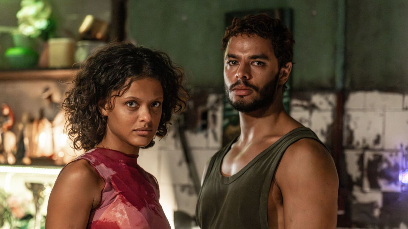 Still of two people from Prime Video original movie 'Beast Race'