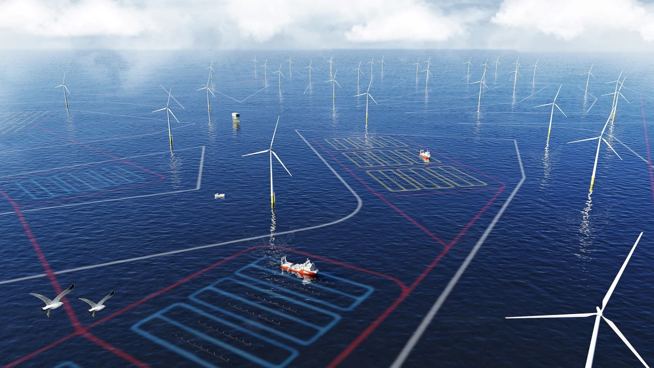 Presentamos la primera granja de algas marinas a escala comercial del mundo ubicada entre turbinas eólicas marinas. Crédito: Amazonas Presentamos la primera granja de algas marinas a escala comercial del mundo ubicada entre turbinas eólicas marinas. Crédito: Amazonas