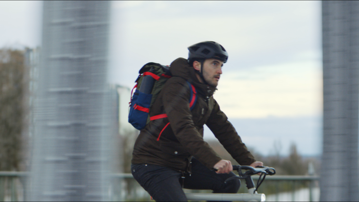 Man riding a bicycle