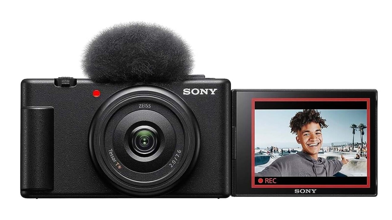 An image of the Sony ZV-1F Vlog Camera on a white background.