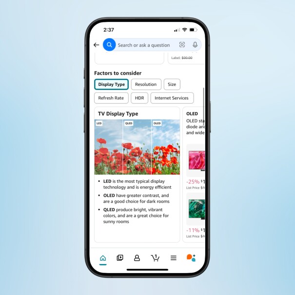 A screenshot of Amazon's AI Shopping Guides