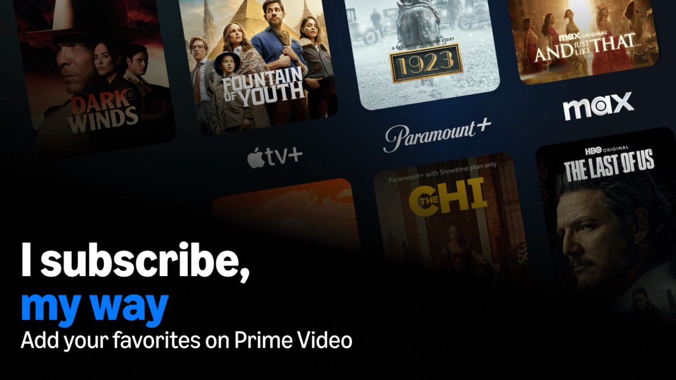 Shows featured from Max, Paramount +, and Apple TV + as part of the Prime Video Subscriptions