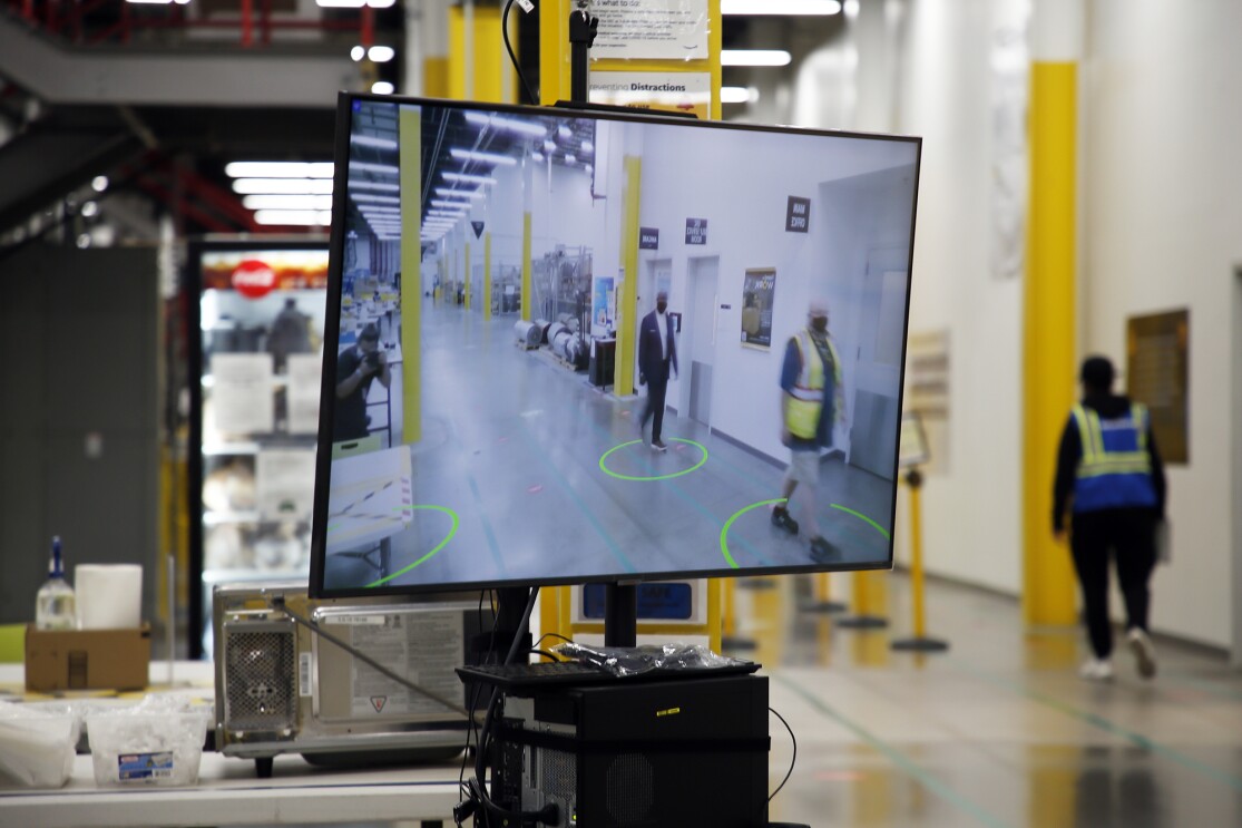 Amazon VP of HR in operations, Ofori Agboka visits a fulfillment center near Detroit to show safety measures taken by the company during the pandemic