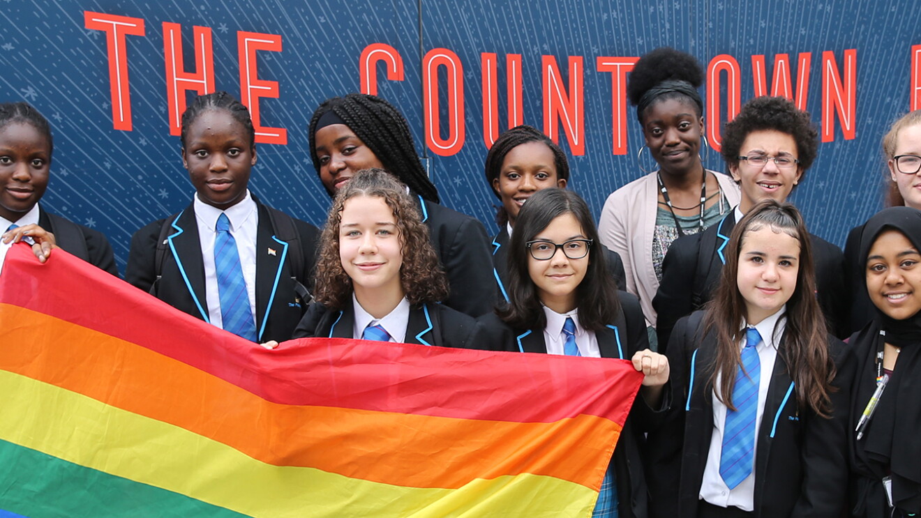 school children at the Amazon LGBT+ reading roadshow 