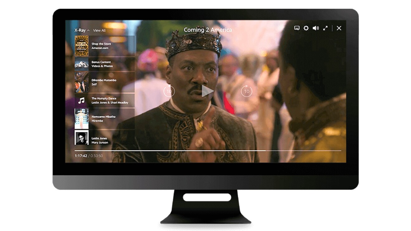 On Screen Prime Video's X-Ray Feature Controls