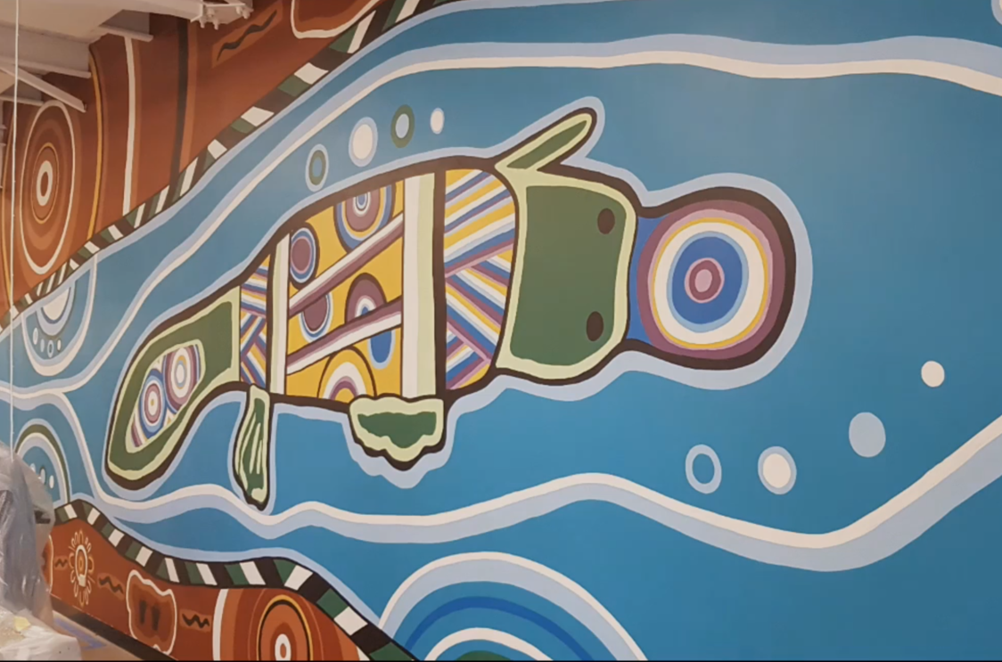 Local Aboriginal artist, Mandi Barton's mural at Ravenhall