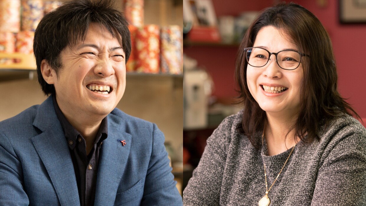 合名会社川本屋商店の川井さんとJAT株式会社の小田さんの写真