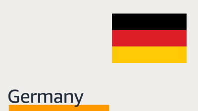 Card with Germany's flag