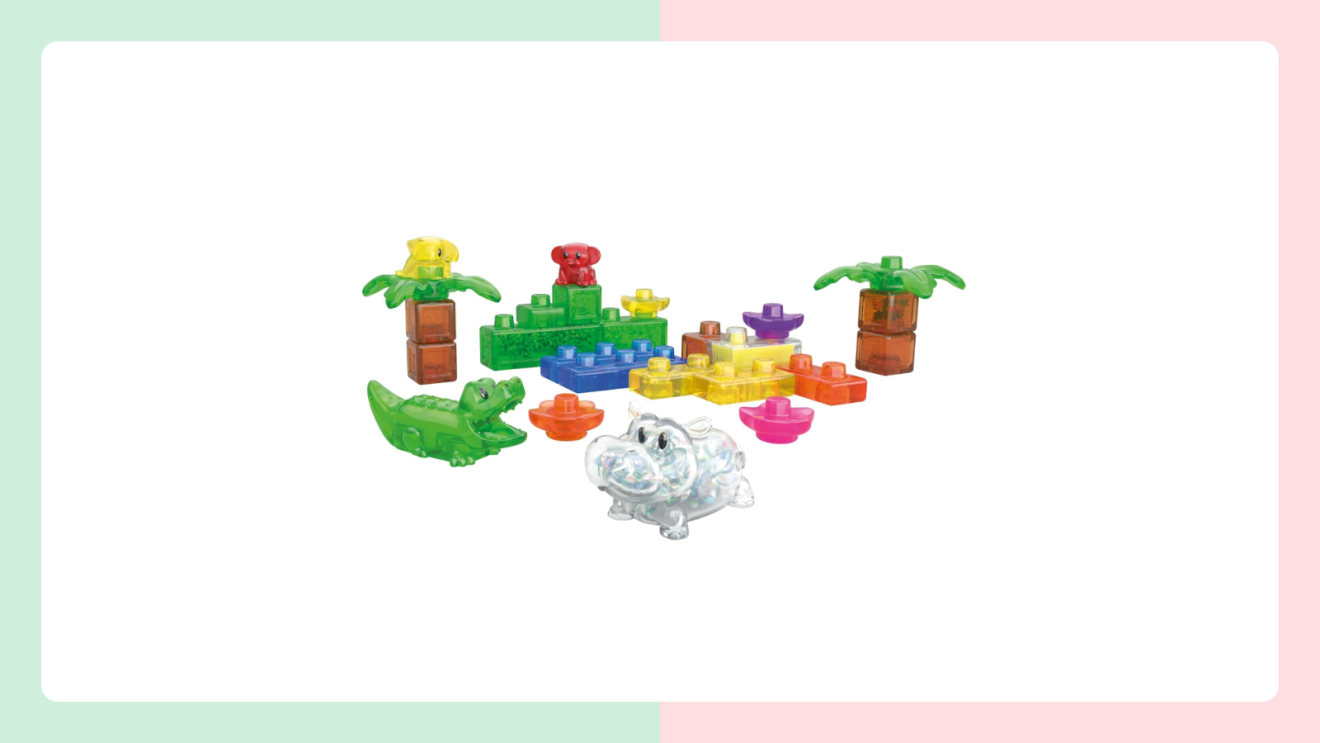 Bright translucent Jelly Blocks building toys displayed in a stacked configuration