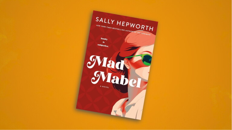 Mad Mabel novel by Sally Hepworth featuring stylized illustration of woman with green sunglasses