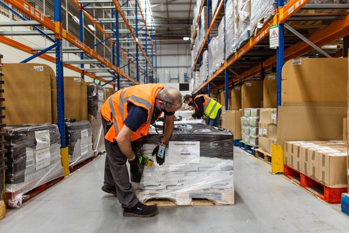 Image from the Slovakia hub Amazon set up to support Ukraine refugees