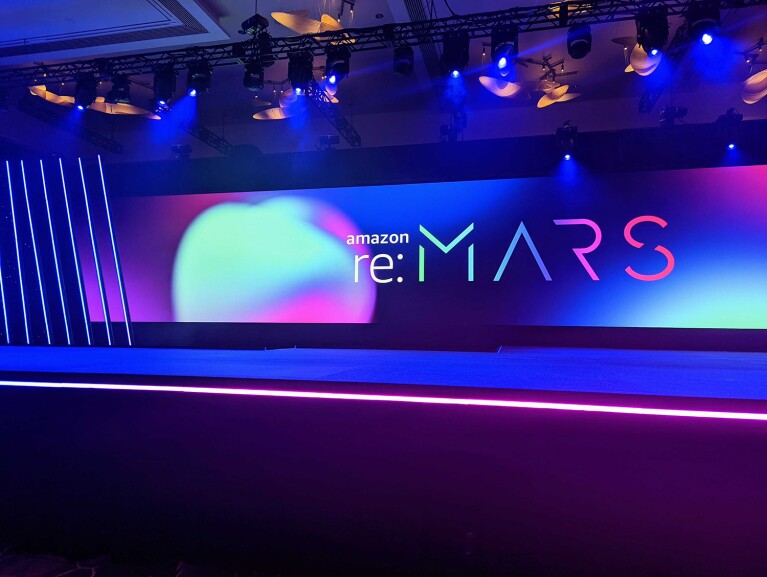 An image of the re:MARS keynote stage.