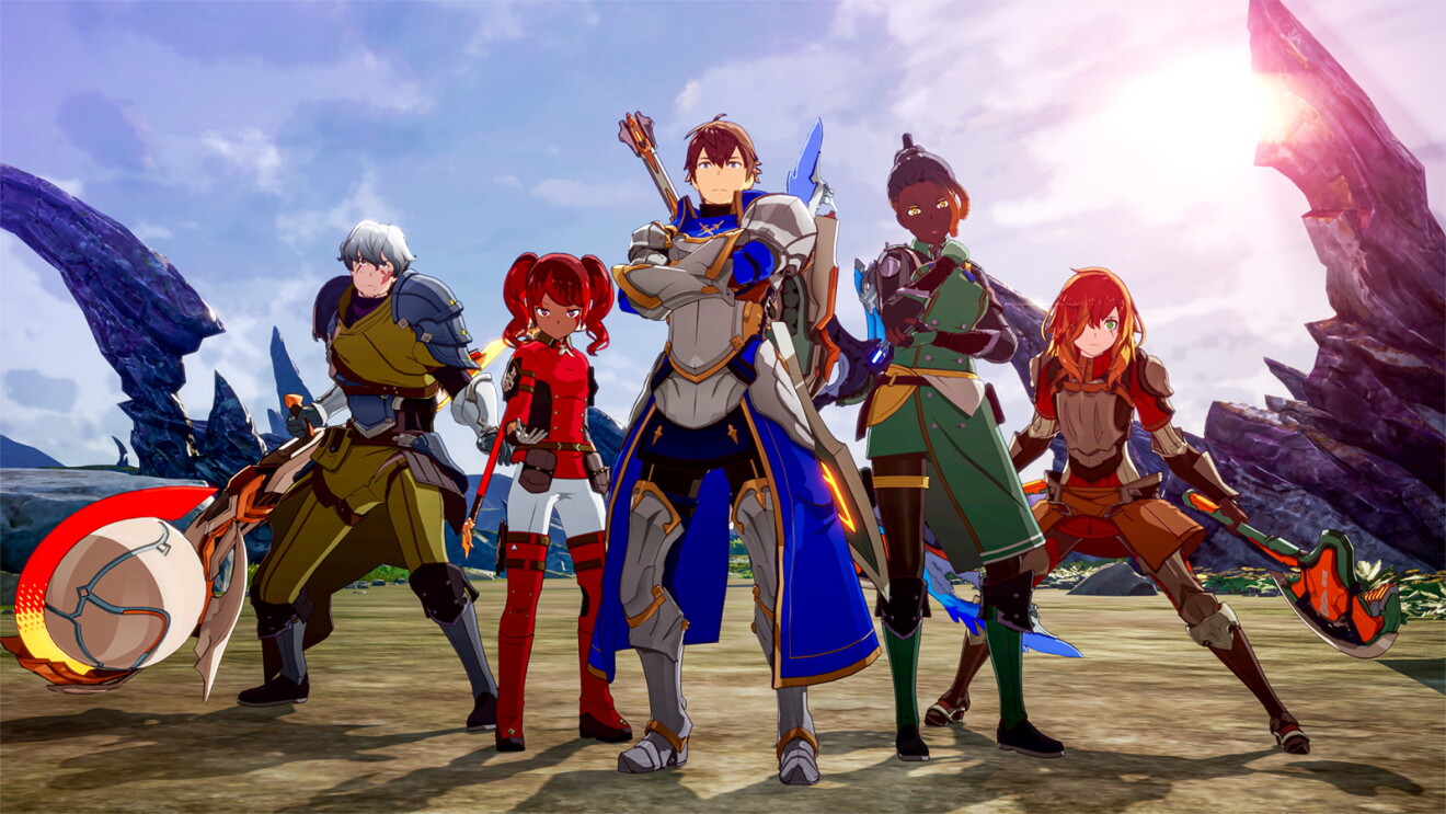 An image of Amazon's game Blue Protocol anime characters lined up.