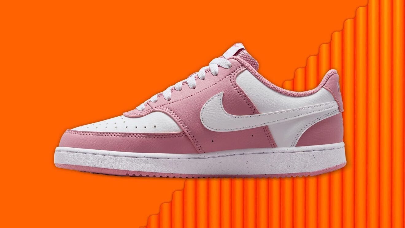 Classic Nike Court Vision Low in pastel pink colorway