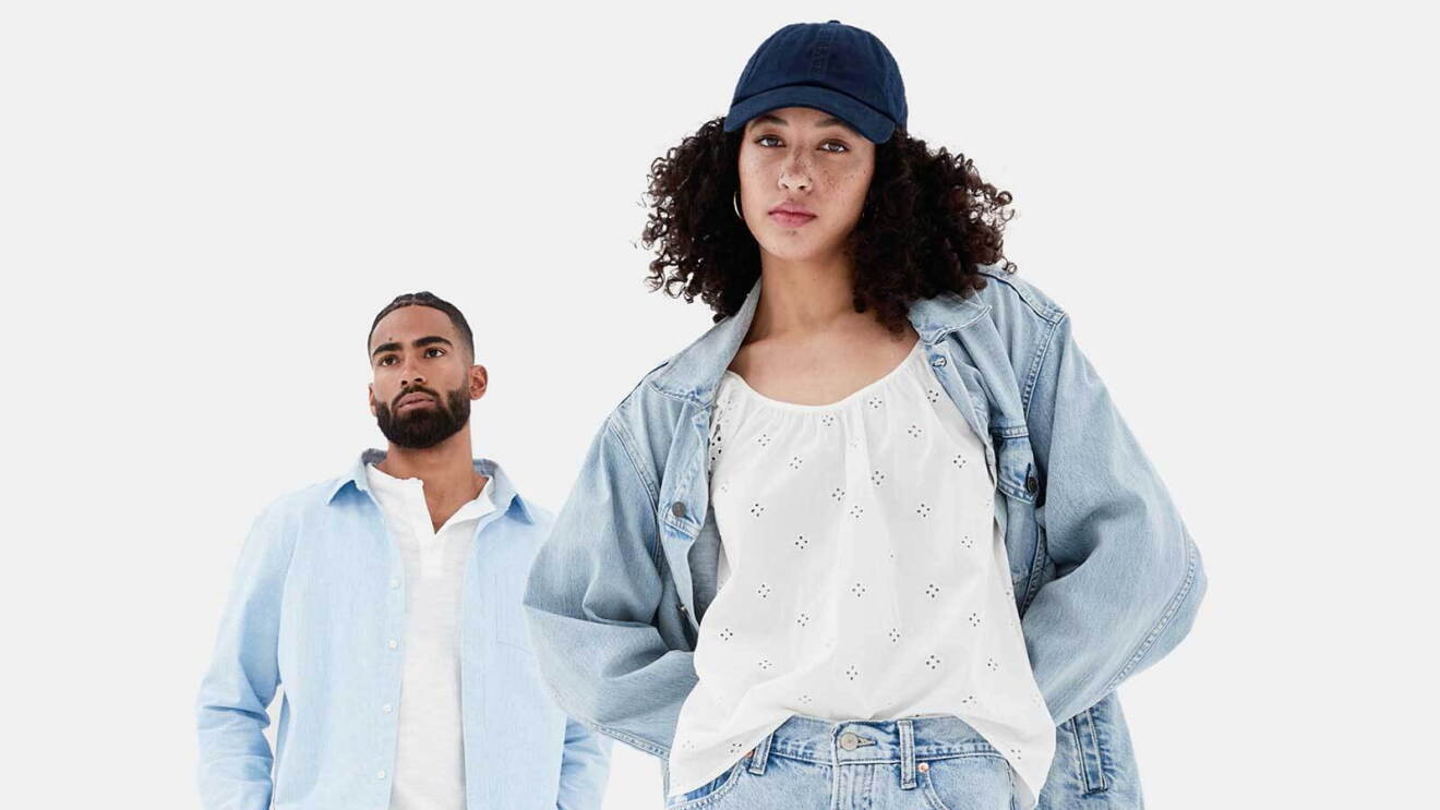 Prime Day 2023 live blog best deals: a male and female model wearing light blue and white-colored clothing.