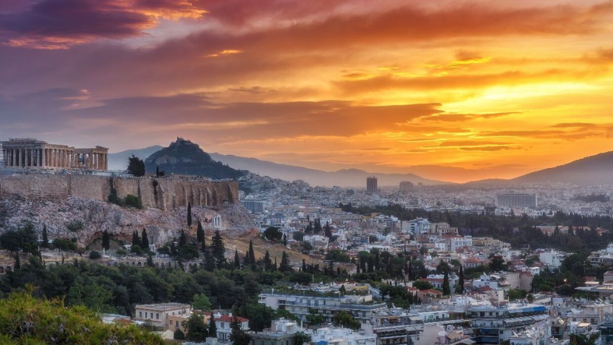 Panoramic view of Athens, Greece.