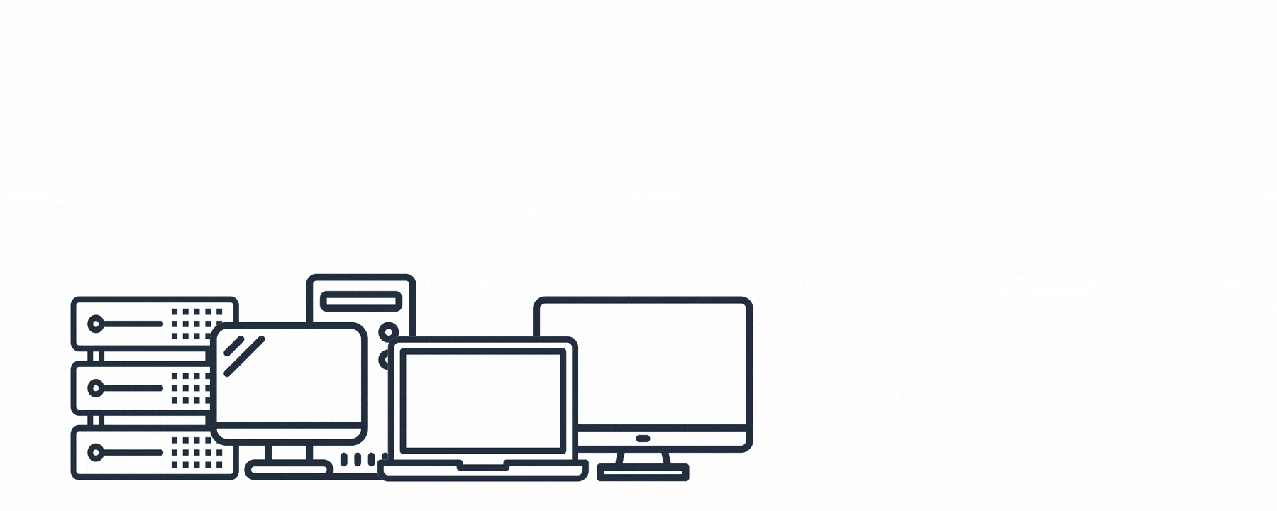 En este gif aparecen cuatro nubes que se convierten en pantallas, ordenadores y columnas de ordenador. El texto es: Trasladar el 10% de los sistemas informáticos actuales del gobierno a la nube podría ahorrar a los contribuyentes españoles más de 15 millones de euros al año. En morado hay un contador de millones de euros que va desde 0 a 15.