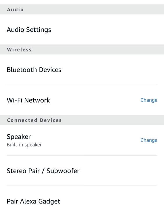 A screenshot of Device Settings for Alexa.